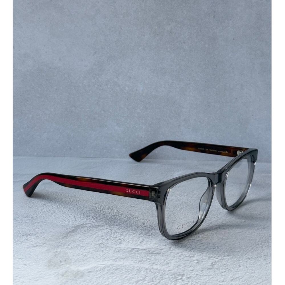 NEW Gucci GG0004O Unisex Grey Transparent Eyeglasses Frames